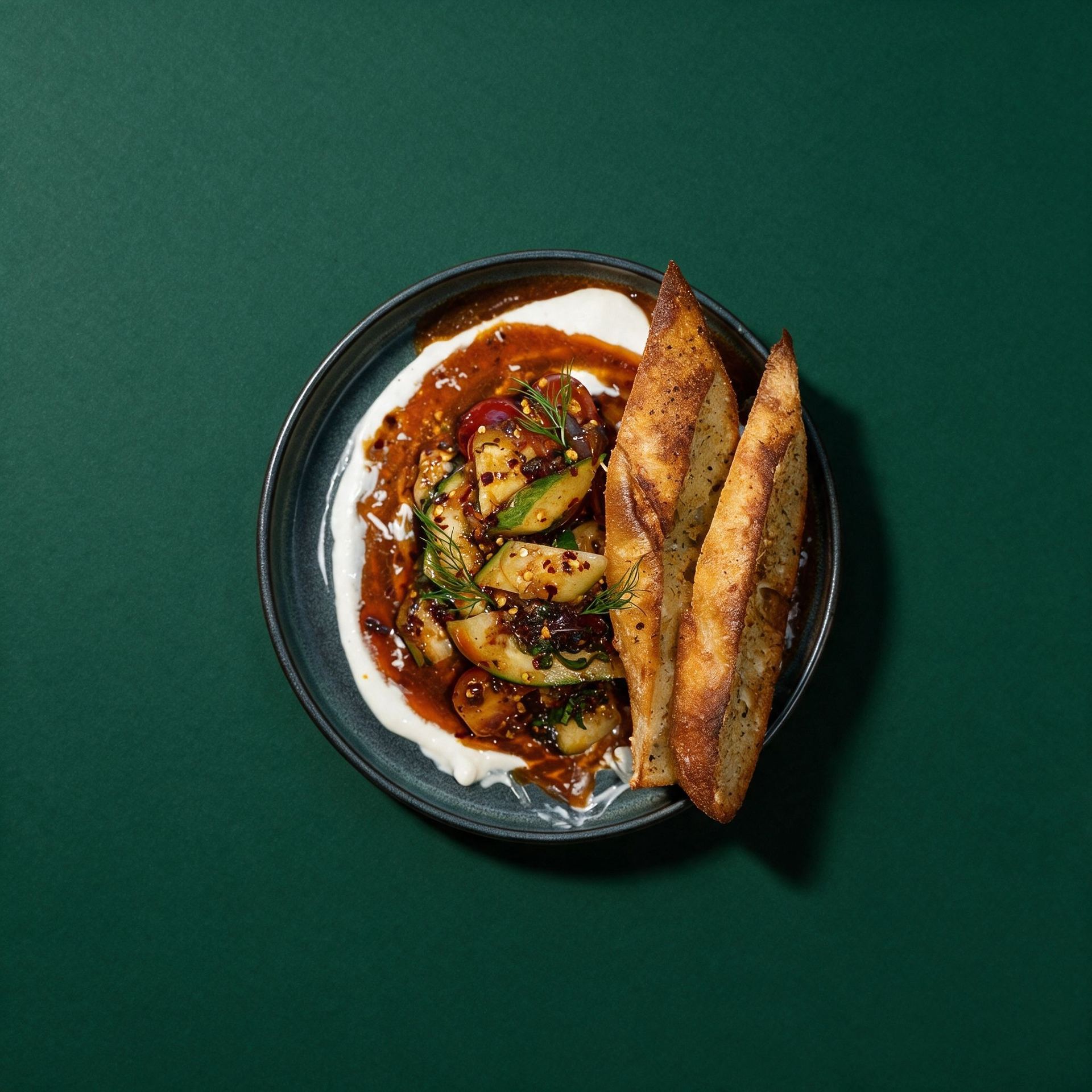 Spicy cucumber and tomato salad